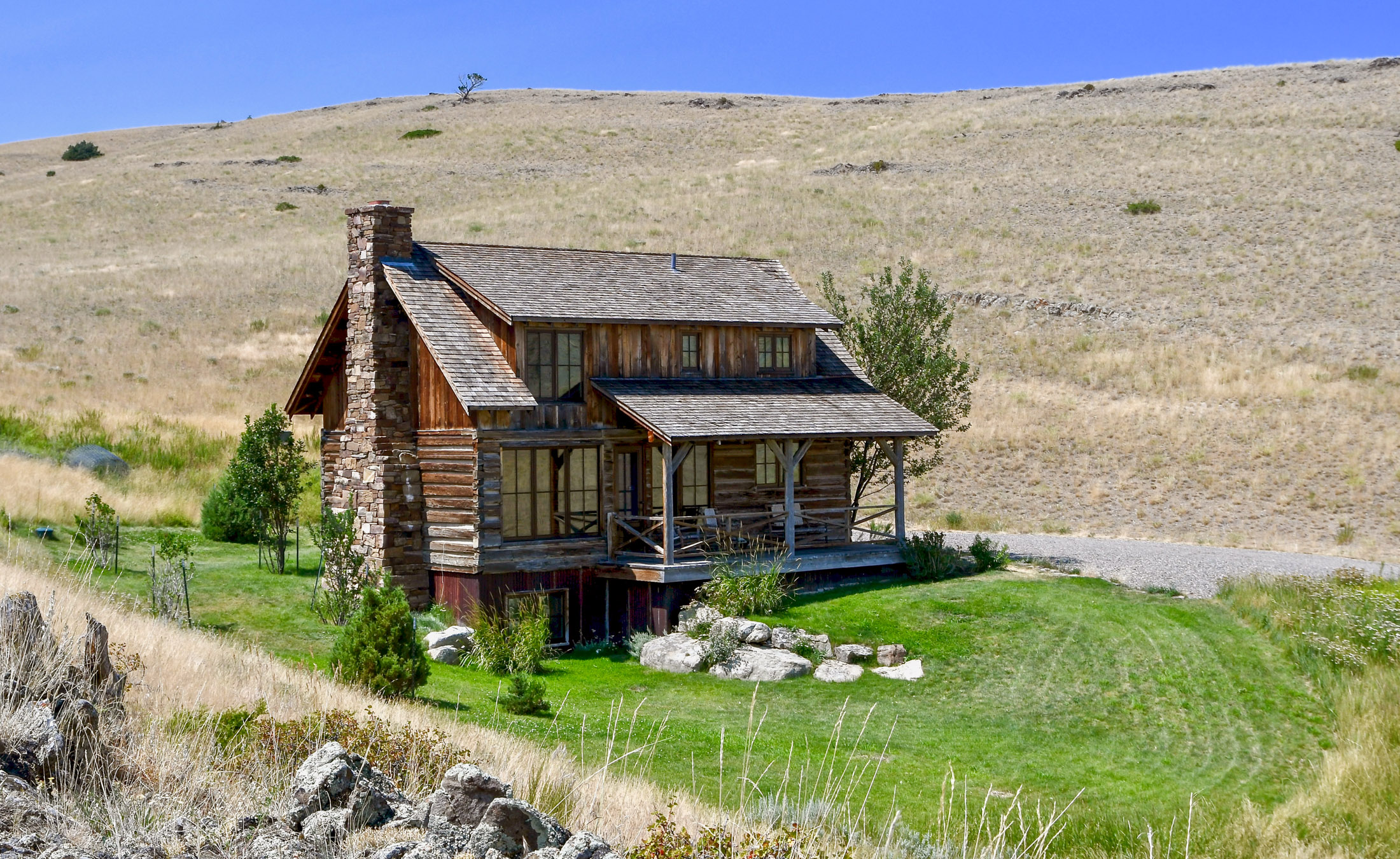 Romantic turn of the Century Hand Hewn Livingston MT Cabin Raich